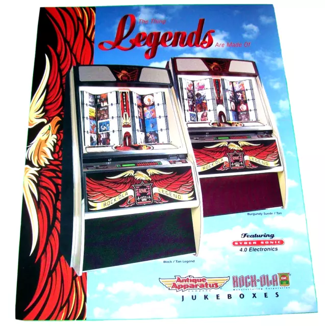 Black Legend Jukebox Flyer Original Vintage 1998 Phonograph Music Art 8.5" x 11"