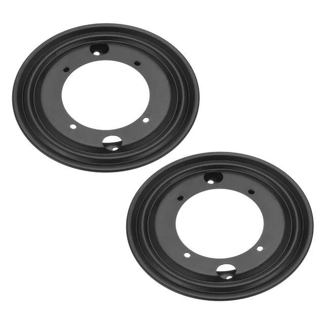 5,3" Metal Lazy Susan Giratoria Placa Bola Rodamiento Soporte Redonda Negro 2pzs