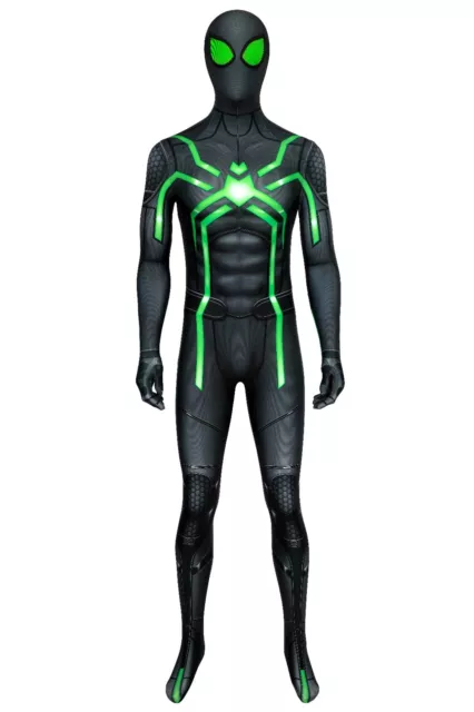 Spider-Man PS4 Stealth Suit Printed Jumpsuit Costume Cosplay Halloween