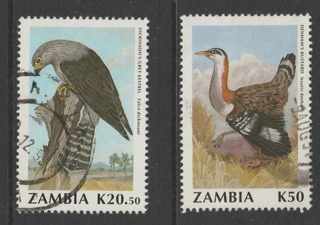 Sambia 1990 Vögel 20k.5 & 50k Hoher Eigenschaften sg637-638 Gebraucht