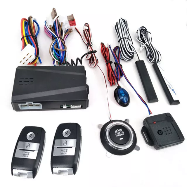 Engine Ignition Push Button Car Remote One Key Start Alarm System Security Kit