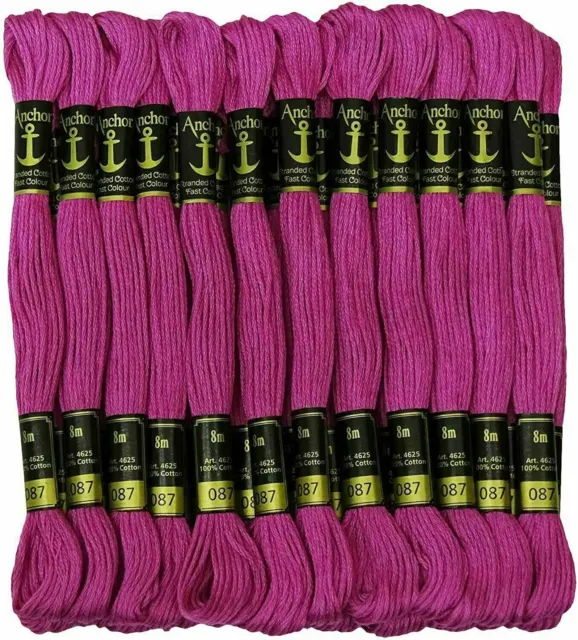 Pink 25 Anchor Cotton Skeins Cross Stitch Thread Floss Embroidery Sweing Threads
