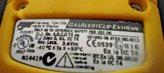 BW GA24XT-H510 GasAlertClip Extreme H2S 3