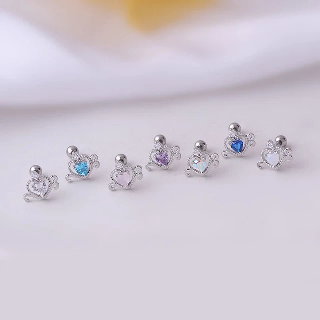 Orecchino Borchie Cartilagine Acciaio Inox Cartilagine Helix Tragus Scre $v