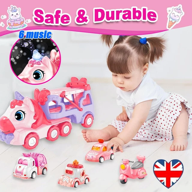 5IN1 UNICORN TOY Girl Cars Carrier Truck Toy for Girls Toddlers with ...