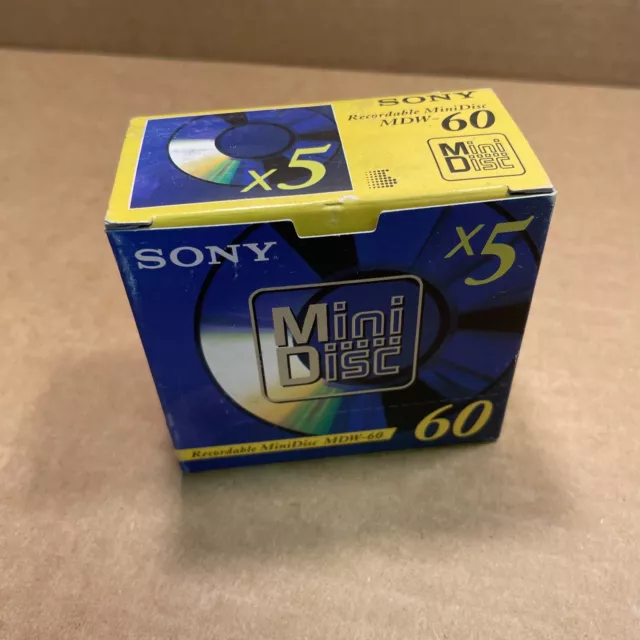 New Box of 5: Sony Mini Disc MDW-60A Digital Audio Recordable MiniDisc Sealed