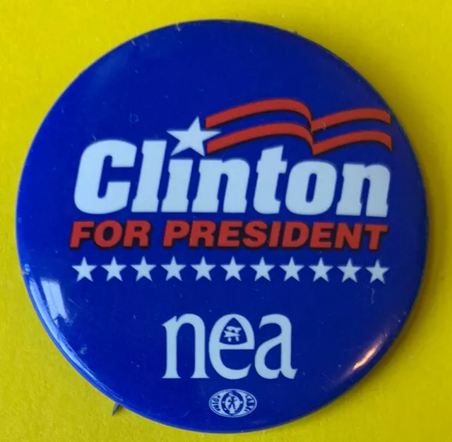 1992 Bill Clinton NEA Vintage US Political button pin Campaign badge AL GORE old