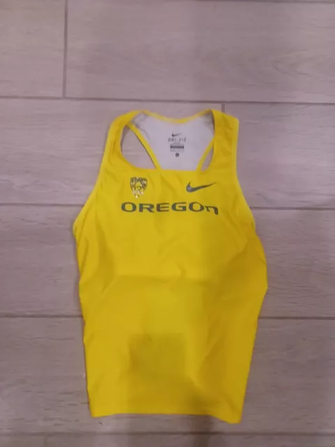 Oregon Ducks Nike PE Team Issued Track & Field SINGLET WOMENS MEDIUM TOP