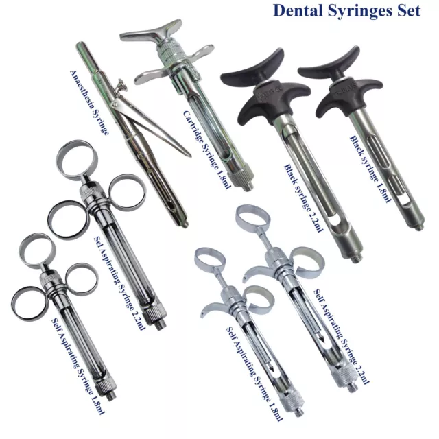 Dentaire Seringues Noir 1.8ml, 2.2ml Self-Aspirating Instruments Chirurgicaux