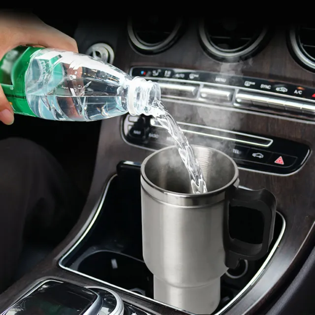 12V Car Heating Car Cup 500ml Stainless Travel Coffee Cup Insulating Heating Cup