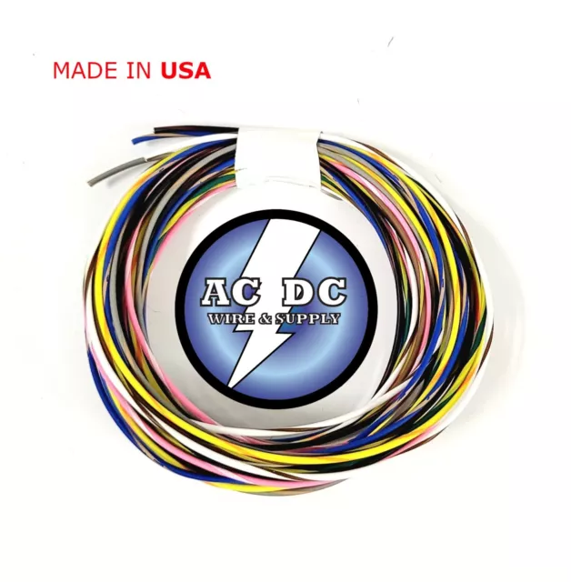 22 Awg Txl High Temp Automotive Wire 8 Striped Colors 25 Ft Each  (A)