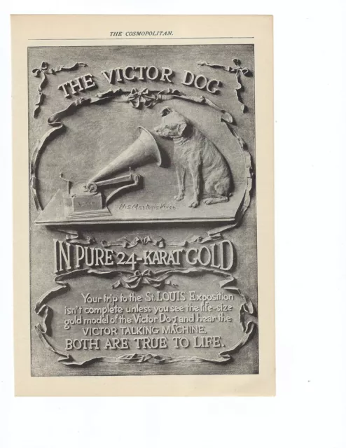 Gold Victor Talking Machine Dog Print Ad St. Louis Exposition 1904