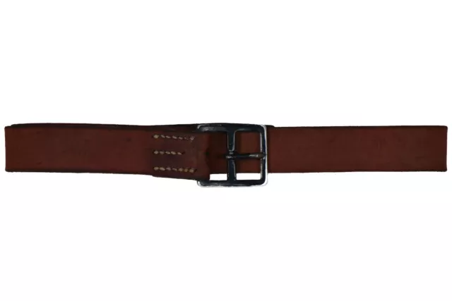 Authentic Swiss Leather Trouser Belt Brown Army Military Surplus