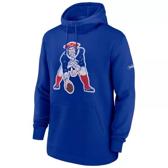 Men's Nike New England Patriots Classic Throwback Pullover NFL Hoodie Blue