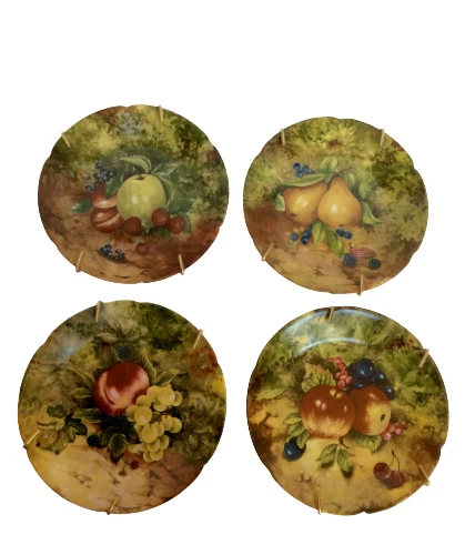 6 ROCHARD LIMOGES France Dessert/Snack Plates Set Fruit