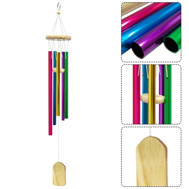 Juego de campanas de viento 5 tubos de aluminio salón balcón adorno campanas de viento