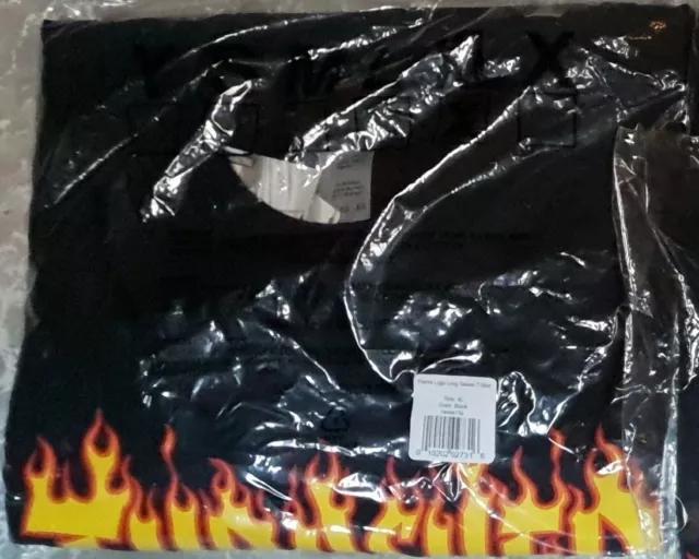 Thrasher Magazine Flame Longsleeve Black Langärmliges L/S Schwarz T-Shirt Gr. XL