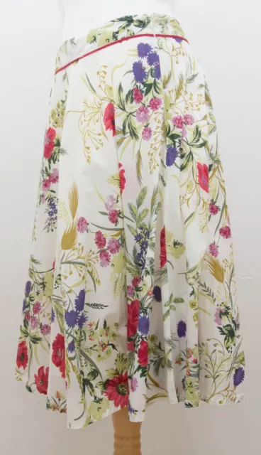 Monsoon Floral Cotton Midi Skirt Size 10 UK #S5