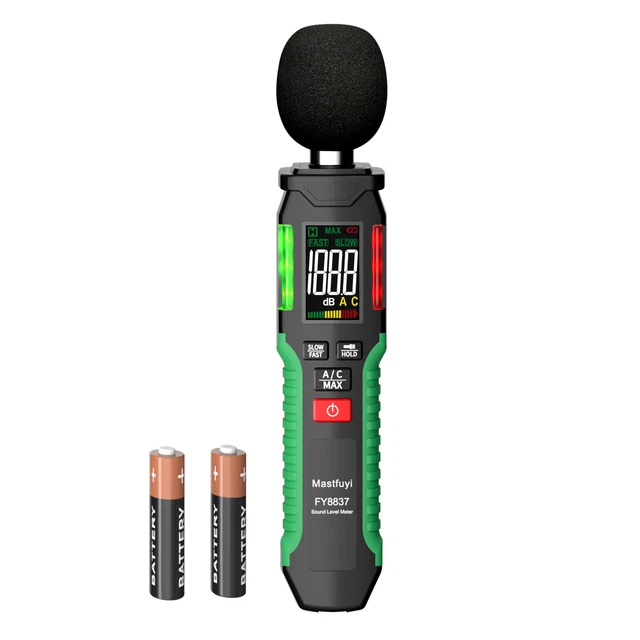 SALALIS Décibelmètre Appareil De Mesure Du Bruit 30 à 130dB, écran Numérique Rétroéclairé