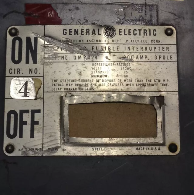 QMR324 General Electric Type QMR Fusible Interrupter 200A 3P 240V 2