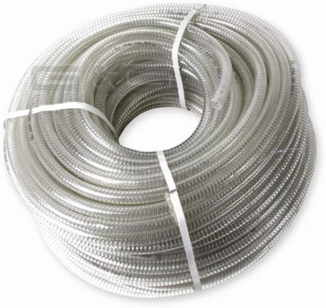 Kühler Schlauch Kühlwasserschlauch transparent Stahlspirale 1 Meter D=15x22mm