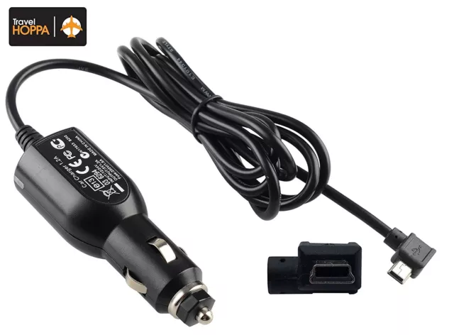 In Car Charger 1.2Amp Right Angle MINI USB Cable for Tomtom GO 730 Sat Nav 1.5m