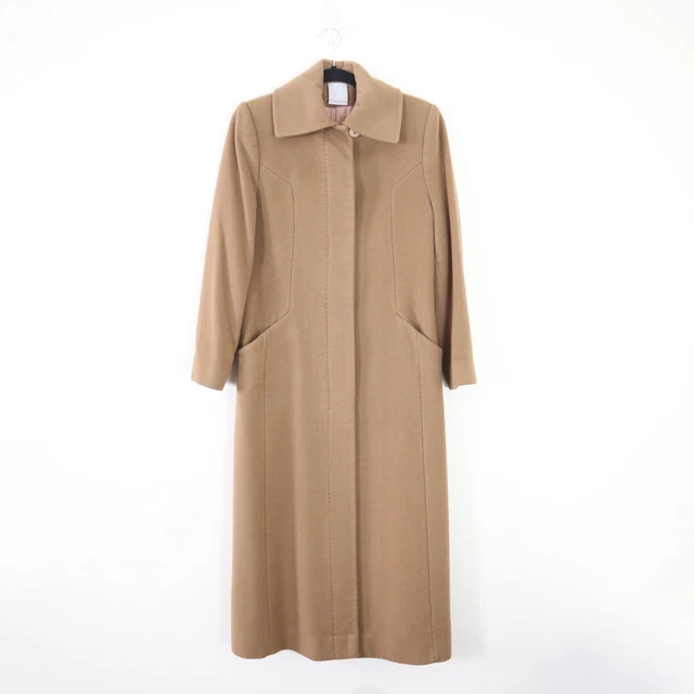 Fleurette Loro Piana 100% Cashmere Size 4 Long Coat Camel Tan