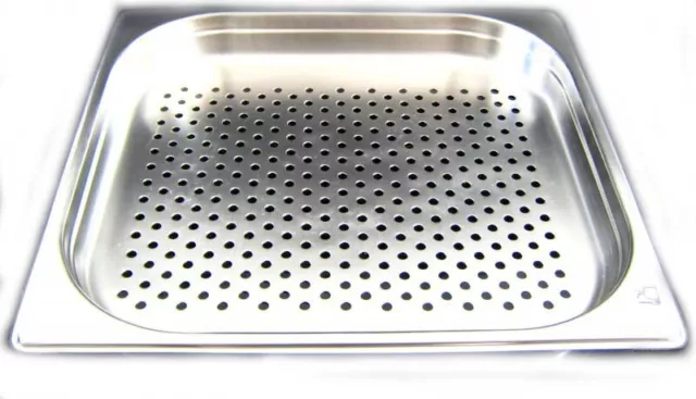 GN 2/3 Gastronormbehälter GN-Behälter Edelstahl 2,3 Liter Tiefe 40mm gelocht