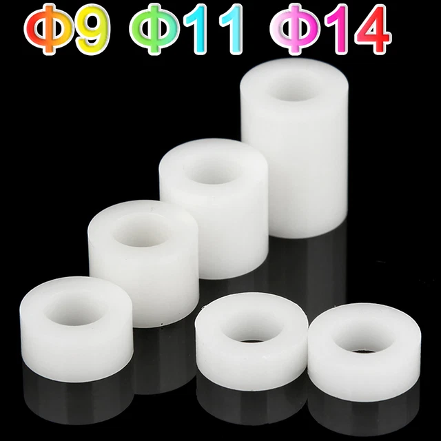 Standoffs ABS Plastic Spacer Sleeves White Rollers Washer Φ9 - Φ14 For PC Board
