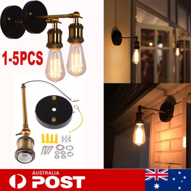 1-5x E27 Vintage Retro Industrial Loft Rustic Wall Light Sconce Hallway Lamps AU