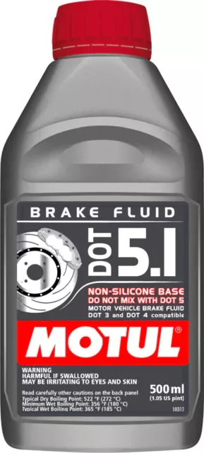 Motul DOT 5.1 Brake Fluid | Non-Silicone Base 100951 | 500mL