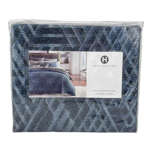 Hotel Collection Composite Pima Cotton KING Duvet Cover INDIGO - $335