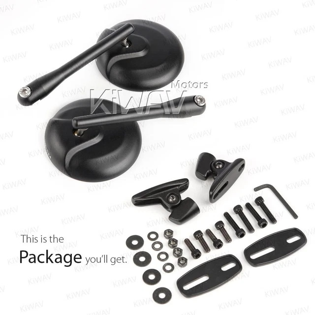 Rétroviseurs noir rond Retro base noire pour Aprilia RSV RSV4 1000
