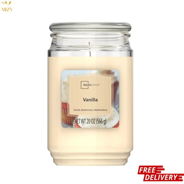 Mainstays Vanilla Scented Single-Wick Large Glass Jar Candle, 20 oz!