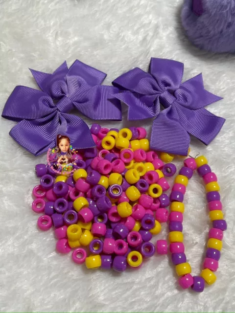 Children Hair Beads Braids Accessories Acrylic Beads Pony Beads Hair Bows