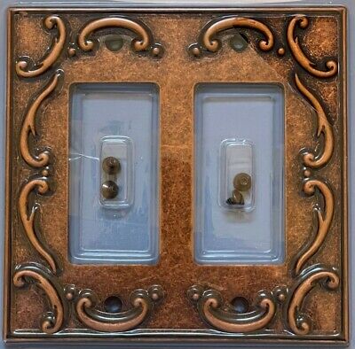 Brainerd French Lace 2-Gang Decora Style Wall Plate - Sponged Copper - 405504