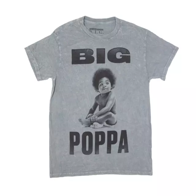 T-shirt THE NOTORIOUS BIG Big Poppa Biggie lavaggio acido grigio maniche corte da uomo S