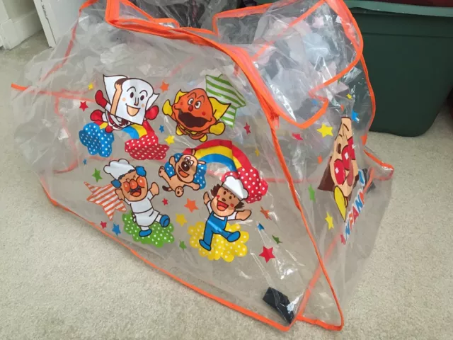 Anpanman Rain Cover Raincoat Single Stroller Wind Canopy Zipper Opening Storage