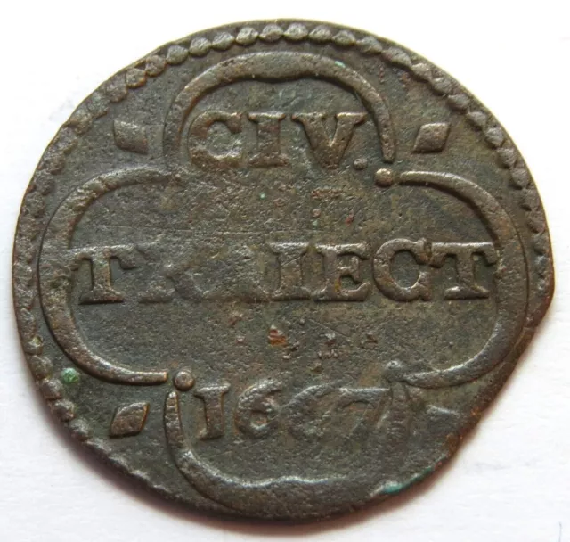 Niederlande, Republik 7 Vereinigte Niederlande, Utrecht, 1 Duit, 1667 selten 3