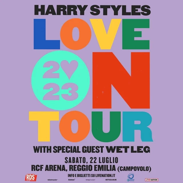 2 Biglietti LOVE ON TOUR 2023 HARRY STYLES - Reggio Emilia CAMPOVOLO-ORANGE ZONE