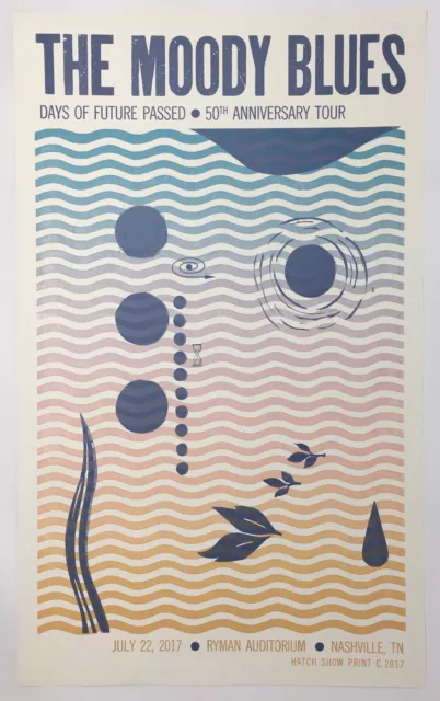 MOODY BLUES Days Of Future Passed 2017 Hatch Show Print Poster Ryman Nashville