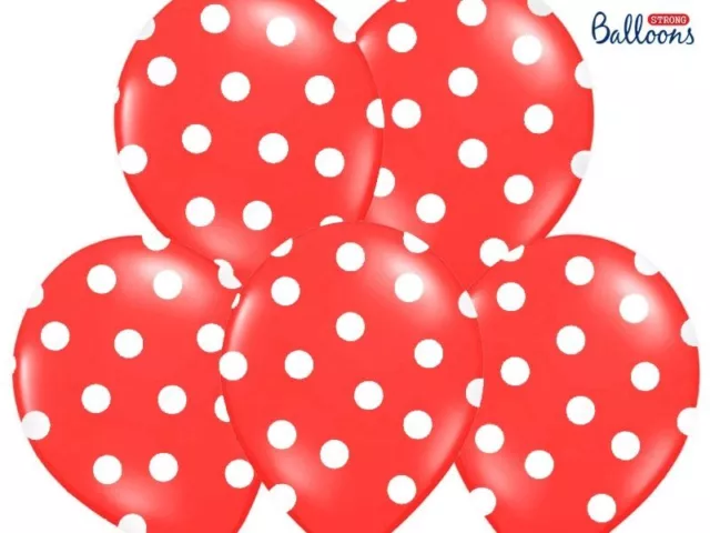 50 PALLONCINI lattice 30 cm ROSSO POIS BIANCHI decorazione LAUREA COMPLE