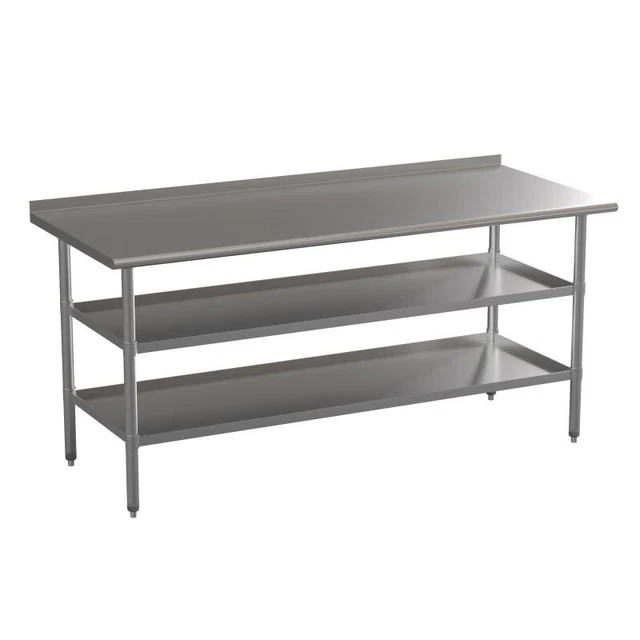 Flash Furniture Stainless Steel 18 Gauge Work Table with 1.5" Backsplash and 2