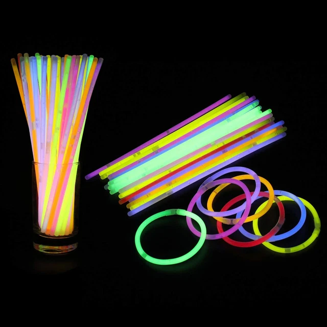 Weddecor Glühstäbchen Partypack 8" gemischte Farben Lichtstäbchen zur Herstellung von Neon Handgelenk