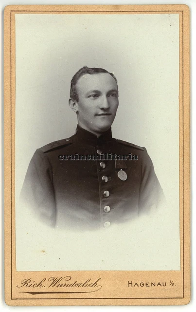Orig. Foto CDV Portrait Soldat I.R.137 mit Orden in HAGENAU Haguenau Frankreich