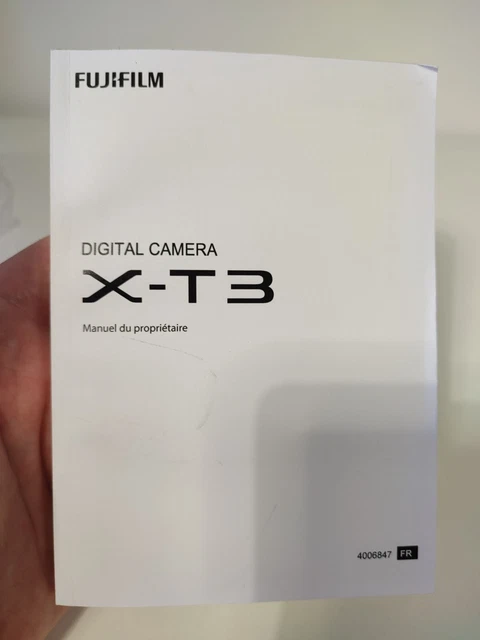 Francese Fujifilm X-T3 Manuale Di Istruzioni Stampato Guida Utente 324 Pagine A5