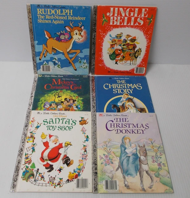Lot of 5 Little Golden Books Santa Toy Shop Rudolph Baby’s Christmas Jingle Bell
