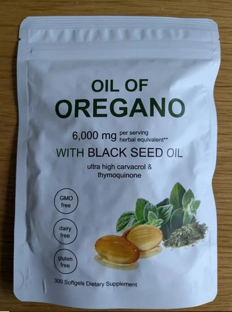 Micro Ingredients Oil Of Oregano Softgels 6000Mg Per Serving, 300 Count 2 In 1 Formulated With Black Seed Oil 200mg 4x Strength Carvacrol Thymoquinone Plant Based Non Gmo Immune Support - Foto 10