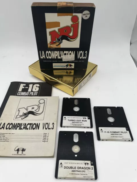 Nrj La Compil'action 3 (1991) Infogrames ★ Amstrad Cpc 6128 ★ 3 Disquettes ✅
