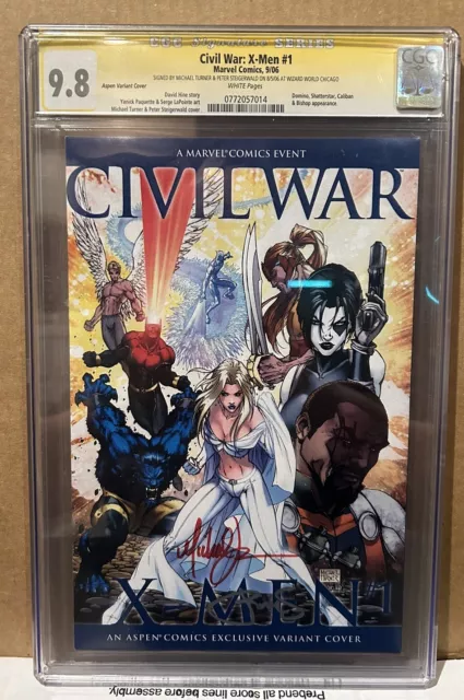 Civil War X-Men #1 Aspen Variant CGC SS 9.8 Signed by Michael Turner